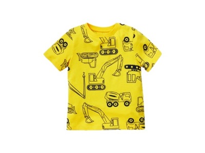 NOWA C&A bluzeczka t-shirt KOPARKI żółta 122