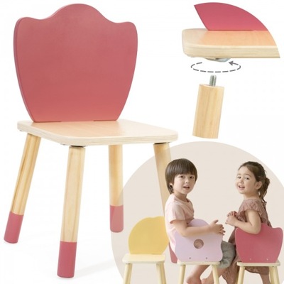 CLASSIC WORLD Pastelowe Krzesełko Grace z Oparciem dla Dzieci 3+ (Tulip)