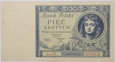 Banknot 5 Złotych - 1930 rok - Ser. C U.