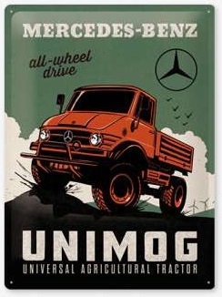 NOSTALGIC ART SZYLD METALOWAY PLAKAT MERCEDES-BENZ – UNIMOG 30 x 40 cm 