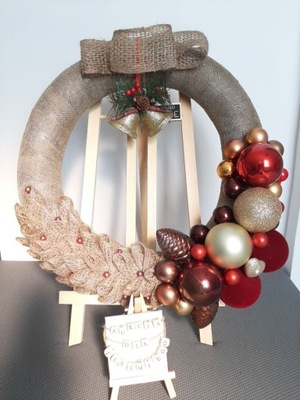 WIANEK BOŻE NARODZENIE OZDOBA DEKORACJA RĘKODZIEŁO