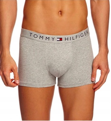 TOMMY HILFIGER BOKSERKI MĘSKIE Z LOGO SZARE S ZGC