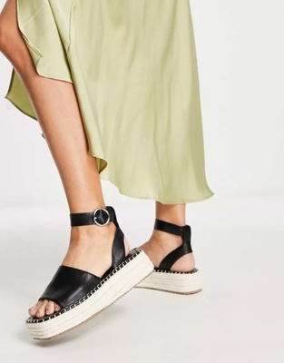 ESPADRYLE DAMSKIE NA PLATFORMIE CZARNE 40 1VDH