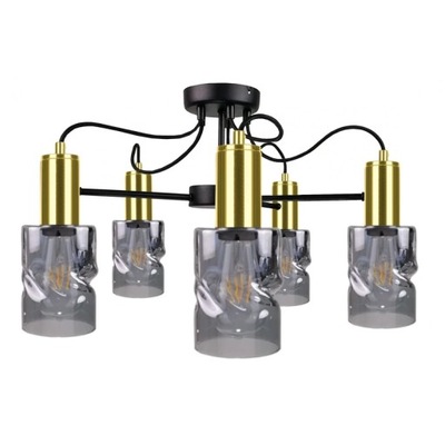 Lampa sufitowa 5xE27 INGER BLACK/GOLD