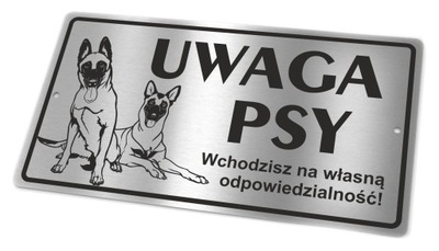 Tabliczka ze stali UWAGA PSY Belgijskie Malinois