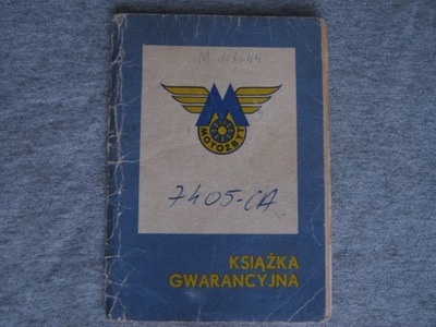 BOOK GWARANCYJNA MOSKWICZ 412 - 1973 - MOTOZBYT  