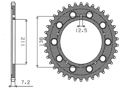 SUNSTAR ЗУБЧАТКА ЗАДНЯ 4357 41 HONDA VT750C '98-'07, CBF 500 '04-'08 (PC39)