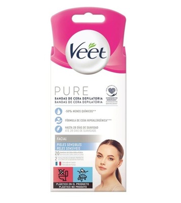 VEET Pure plastry do depilacji twarzy 20szt