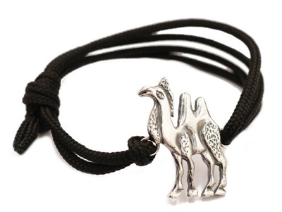 Bransoletka - lina - wielbłąd SREBRO