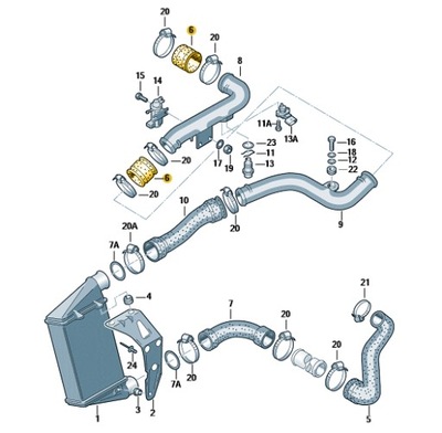 AUDI VOLKSWAGEN ПАТРУБОК ТРУБА ІНТЕРКУЛЕРА 8D0145834A