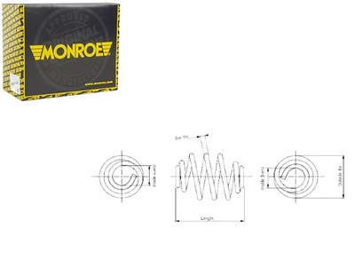 ПРУЖИНА ПОДВЕСКИ ЗАД L/P BMW 3 E46 1.6-3.0D 12.97-12.07 MONROE