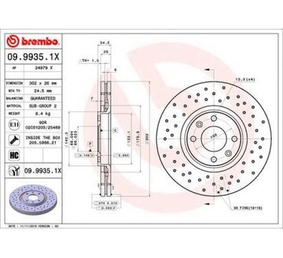 BREMBO DISKU STABDŽIŲ 302X26 V CITROEN C4 