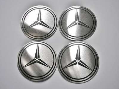 4 PIEZAS MERCEDES 65 MM LOGOTIPO DE ALUMINIO PEGATINAS NALEPKI AL TAPACUBO TAPA LLANTAS  