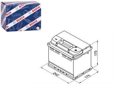 АККУМУЛЯТОР BOSCH 12V 60AH 540A S4 P + 1 242X175X175 B13 ПУСКОВОЙ