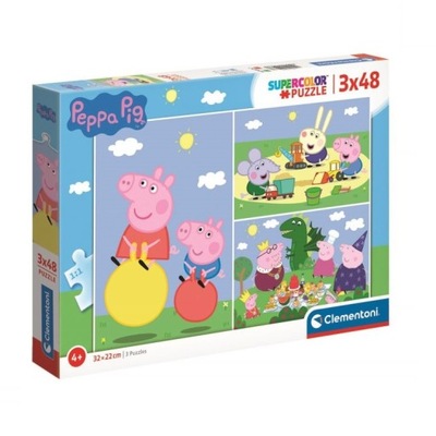 CLEMENTONI Puzzle 3x48 ELEM Świnka Peppa 25263