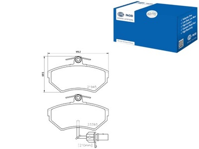 HELLA PAGID ZAPATAS DE FRENADO AUDI A4 1.6 (8D2. B5)  