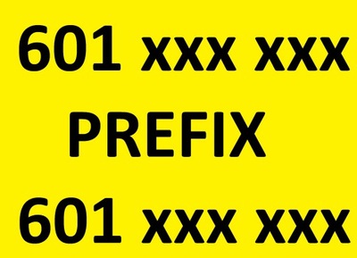 601 xxx xxx STARTER PLUS Prefix 601 xxx xxx