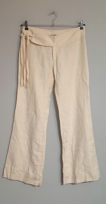 894. Only śmietankowe spodnie lniane szerokie nogawki r 36/38