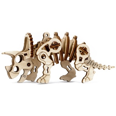 Drewniane Puzzle 3D Dinozaur Triceratops Wooden.City