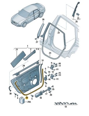 УПЛОТНИТЕЛЬ ДВЕРЬ ЗАД ЛЕВЫЙ AUDI A7 C7 4G8839911B