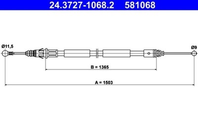 ТРОС ТОРМОЗА РУЧНОГО OPEL ЗАД VIVARO 01- LE 24.3727-1068.2