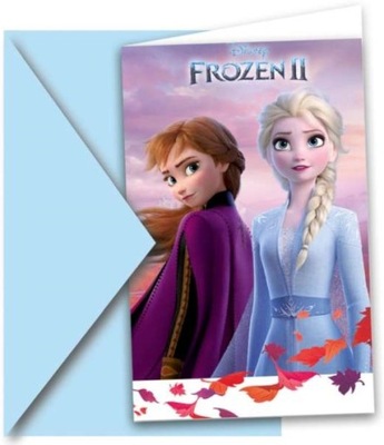 Zaproszenia Frozen 2 Kraina Lodu Urodziny 6szt.