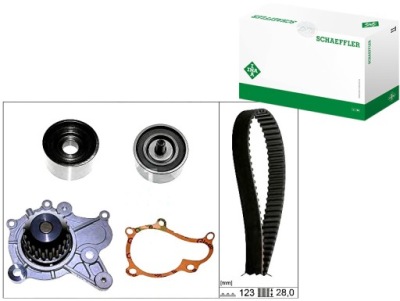 Schaeffler ina 530 0502 30 насос водяная + набор ремень распределительного вала фото №1