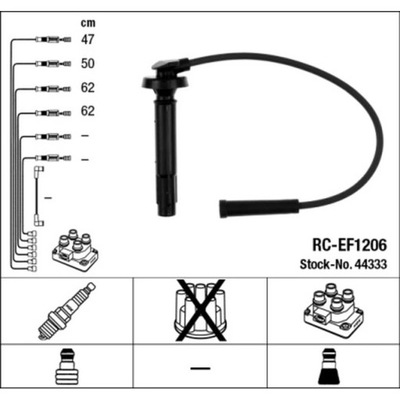 JUEGO TUBOS DE ENCENDIDO NGK 44333  