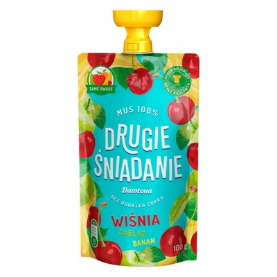 DRUGIE ŚNIADANIE MUS 100% WIŚNIA JABŁKO BANAN 100G