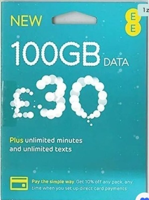 EE UK Starter Karta SIM Card Prepaid SMS OTP Code