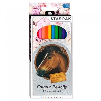 Kredki ołówkowe 12 kolorów Horses STARPAK 297000