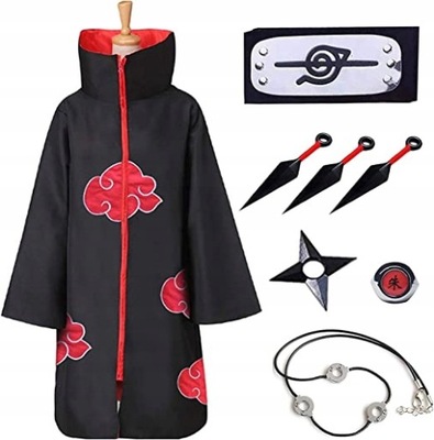 7 szt NARUTO AKATSUKI ZESTAW kostiumów COSPLAY