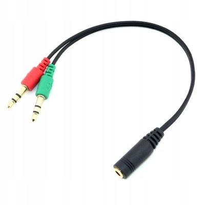Przejściówka jack 3,5 mm na 2 x jack adapter kabel