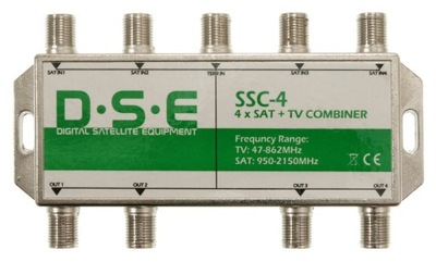 Sumator DSE SSC-4 TV Combiner 4 X SAT + złącze TV - Multiswitch 5 / 4
