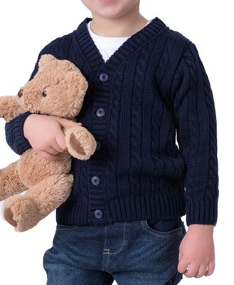 Granatowy sweterek dla chłopca rozpinany 80