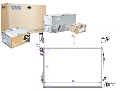 RADUADOR PASSAT 1.9-2.0TDI 05- TYC  