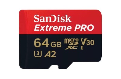 KARTA SANDISK EXTREME PRO microSDXC 64GB 200/90 MB/s A2 C10 V30 UHS-I U3 +