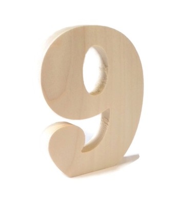 Drewniany NUMEREK Stół weselny numery drewniane 9