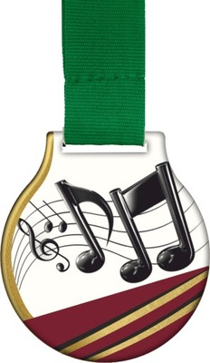 MEDAL MUZYKA NUTY SZKOŁA NUTKI 5 cm + szarfa