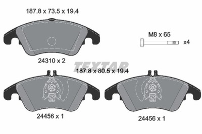 2431001 TEXTAR TRINKELĖS HAM. DB P. W204 280-350/W212/CLS 