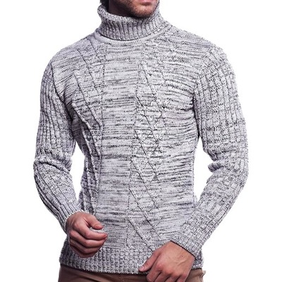 GOLF SWETER Męski Gruby Ciepły Stójka