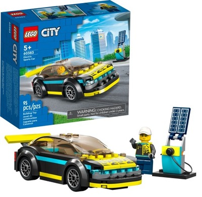 LEGO City Elektryczny samochód sportowy Stacja ładowania 60383 klocki lego