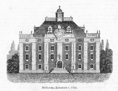 drzeworyt 1861 Warszawa. Biblioteka Załuskich 1745