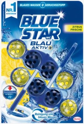 Henkel BLUE STAR blau activ zawieszka wc 2 szt cytrynowa barwiąca