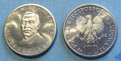 100 zł złotych 1984 W. Witos stan menniczy mennicza