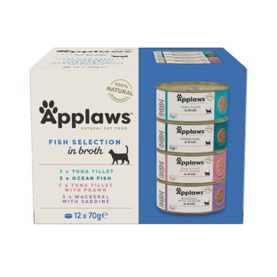 APPLAWS Cat Tin Multipack Fish Collection mokra karma dla kota 12x70g