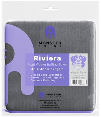 Monster Shine Riviera Grey Mikrofibra 40x40 cm