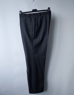 H&M grafitowe spodnie z kantem 34" 100% wool 90 cm