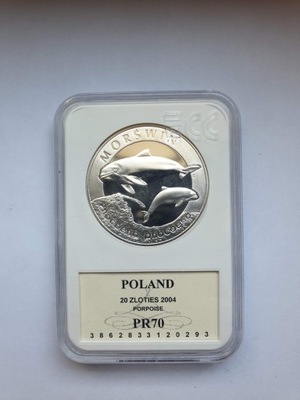 Moneta 20 zł Morświn 2004 PR70