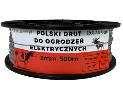 Drut ocynkowany do pastucha ogrodzenia 2mm 500m